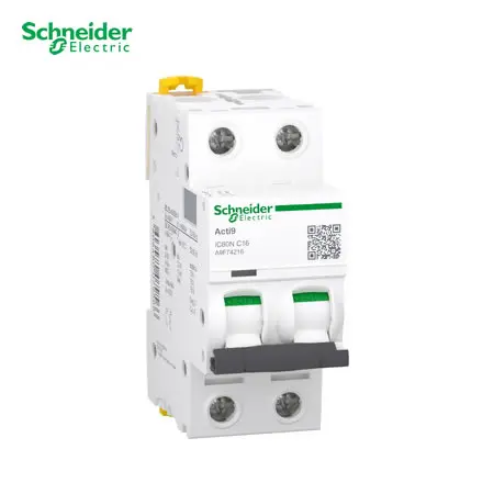 INTERRUPTOR TERMOMAGNÉTICO ACTI 9 IC60N 2 X 16 AMP 20KA 220V, A9F74216, SCHNEIDER ELECTRIC