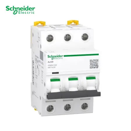 INTERRUPTOR TERMOMAGNÉTICO ACTI 9 IC60N 3 X 32 AMP 20KA 220V, A9F74332, SCHNEIDER ELECTRIC