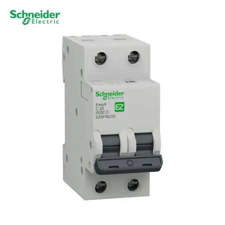 INTERRUPTOR TERMOMAGNÉTICO EASY9 2 X 25 AMP 10/6KA 230/400, EZ9F56225, SCHNEIDER ELECTRIC