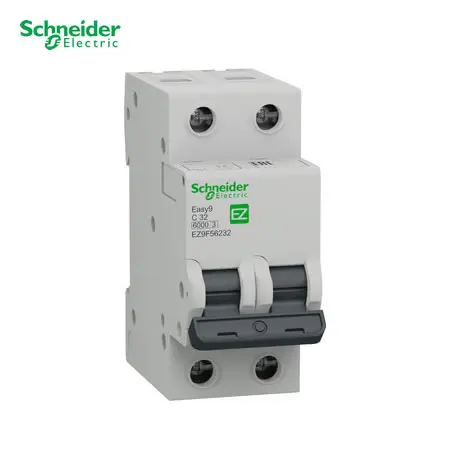 INTERRUPTOR TERMOMAGNÉTICO EASY9 2 X 32 AMP 10/6KA 230/400, EZ9F56232, SCHNEIDER ELECTRIC