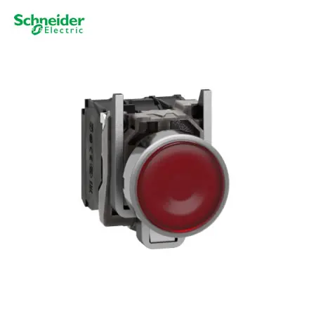 PULSADOR LUMINOSO METALICO LED METALICO XB4 Ø22MM ROJO 220VAC, XB4BW34M5, SCHNEIDER ELECTRIC