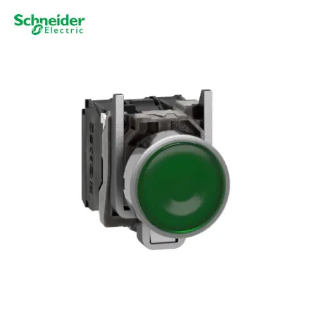 PULSADOR LUMININOSO METALICO LED XB4 Ø22MM VERDE 220VAC, XB4BW33M5, SCHNEIDER ELECTRIC