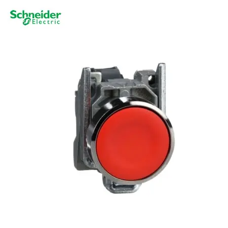 PULSADOR RASANTE METALICO NO LUMINOSO XB4 NC Ø22MM ROJO, XB4BA42, SCHNEIDER ELECTRIC