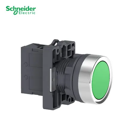 PULSADOR RASANTE PLASTICO VERDE 22MM 1NO EASYXA2, XA2EA31, SCHNEIDER ELECTRIC