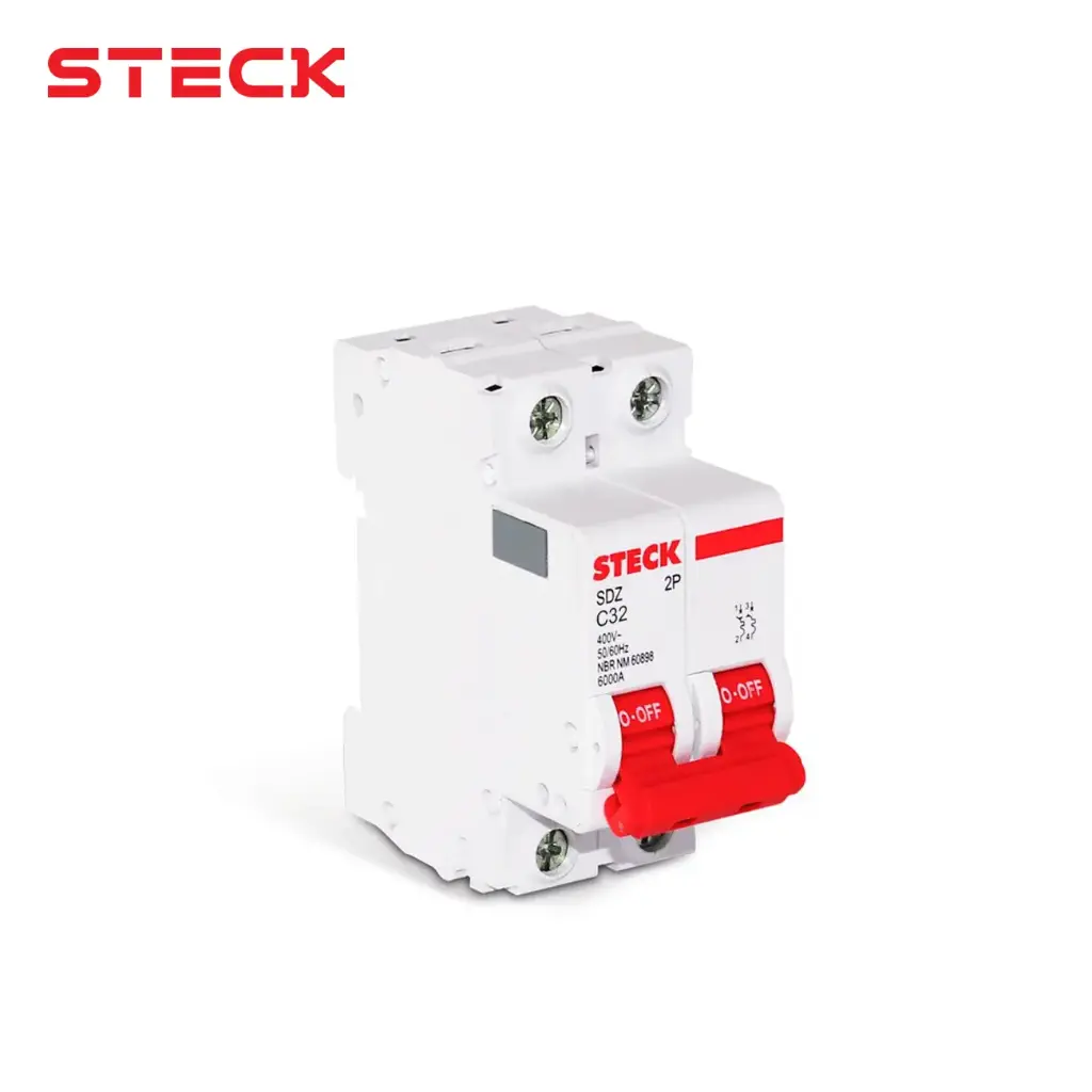 INTERRUPTOR TERMOMAGNETICO 2P 32 AMP 6KA/400V 10KA/230V, SDZD62C32, STECK