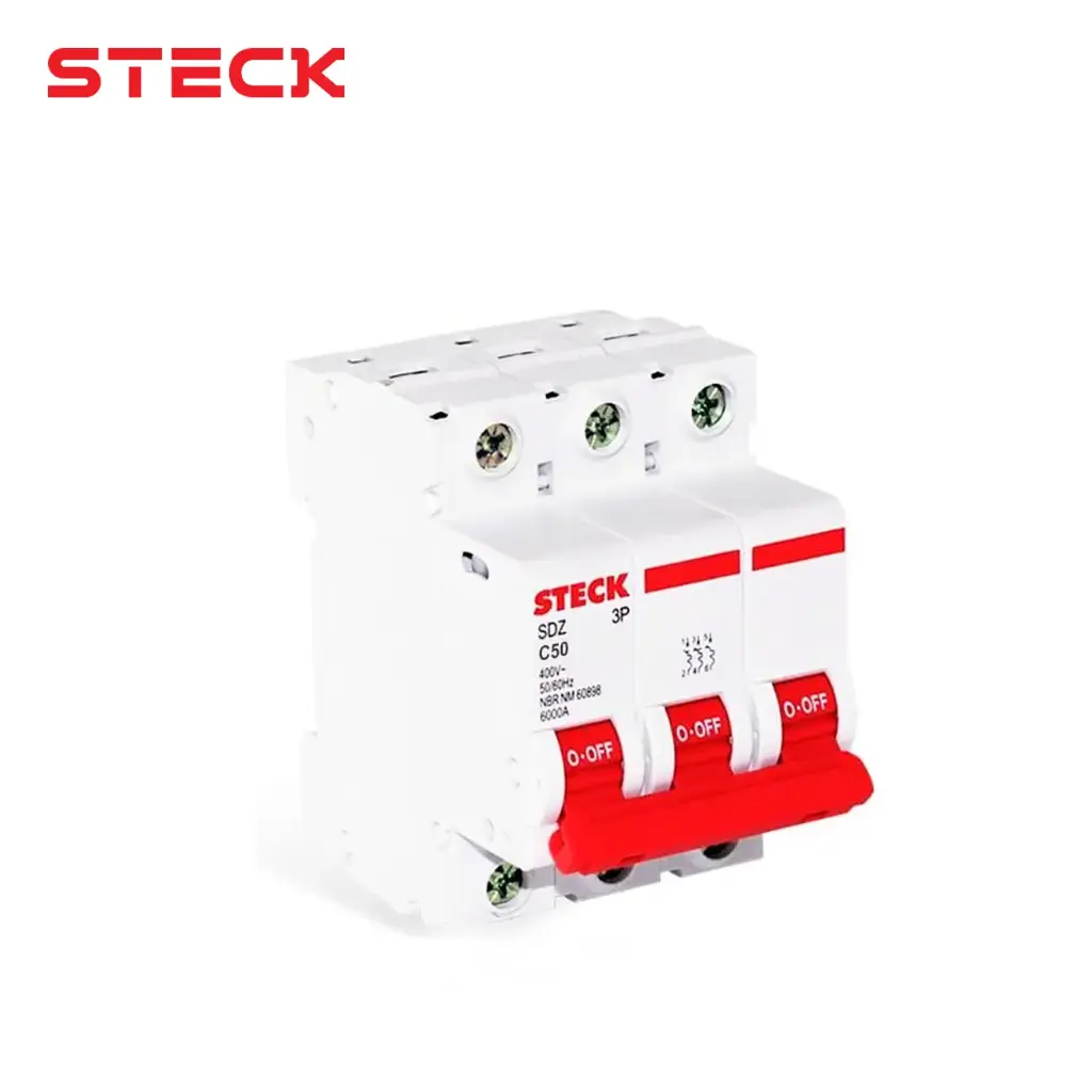 INTERRUPTOR TERMOMAGNETICO 3P 50 AMP 6KA/400V 10KA/230V, SDZD63C50, STECK