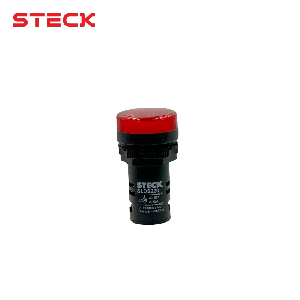 [10123] PILOTO LUMINOSO LED ROJO 220VAC, SLDS2201, STECK