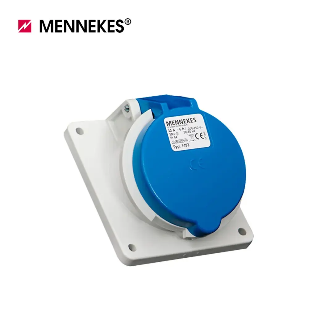 [10220] TOMA EMPOTRABLE HEMBRA 32AMP 2P+T 250V AZUL 6H IP44, 1492, MENNEKE