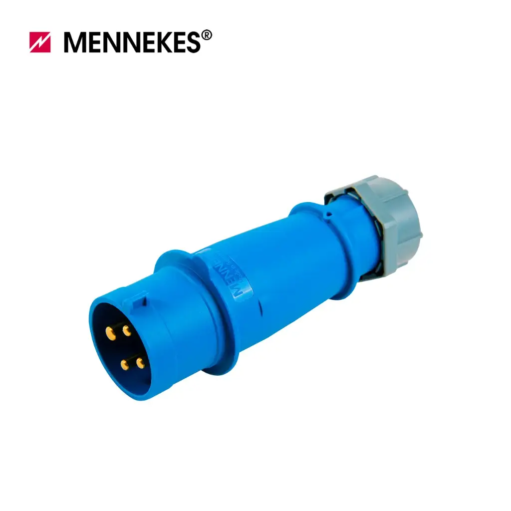 ENCHUFE MACHO 32 AMP 3P+T 250V AZUL 9H IP44, 263, MENNEKE