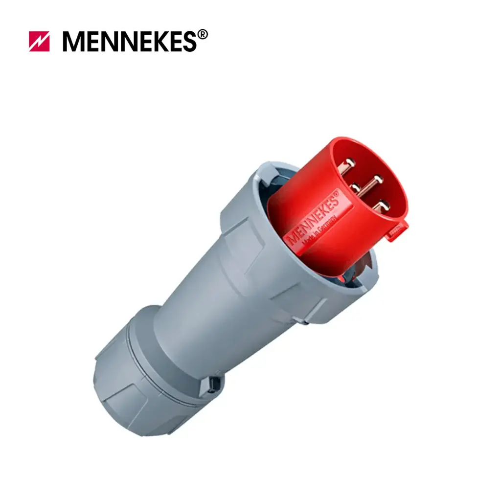 ENCHUFE MACHO 125 AMP 3P+T 415V ROJO 6H POWERTOP PLUS IP67, 3374, MENNEKE