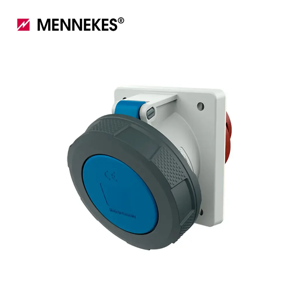 TOMA EMPOTRABLE HEMBRA 63 AMP 3P+T 250V AZUL 9H, 204A, MENNEKE