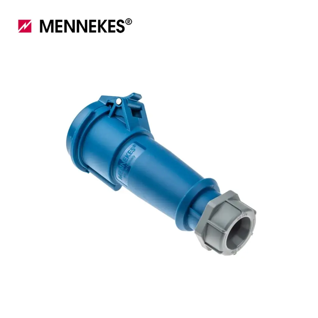 TOMA AEREO HEMBRA 32 AMP 2P+T 250V AZUL 6H IP44 (2 CUERPOS) EX522, 3414, MENNEKE