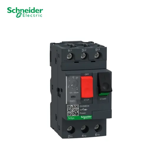 GUARDAMOTOR MAGNETO-TERMICO DE 0.40 - 0.63A >100KA 415V, GV2ME04, SCHNEIDER-ELECTRIC