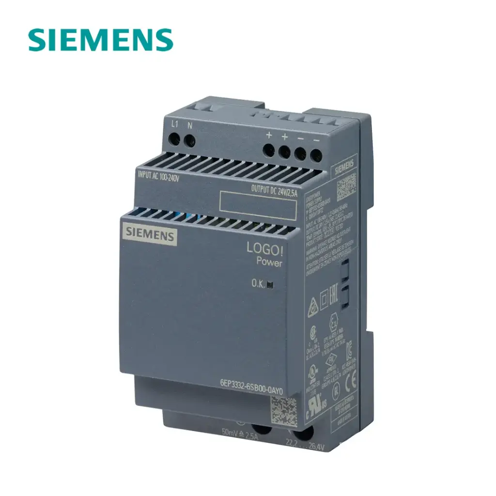 FUENTE DE ALIMENTACION AC 100-240 V - OUT: DC 24 V / 2,5 AMP LOGO!POWER 24 V / 2,5, 6EP3332-6SB00-0AY0, SIEMENS