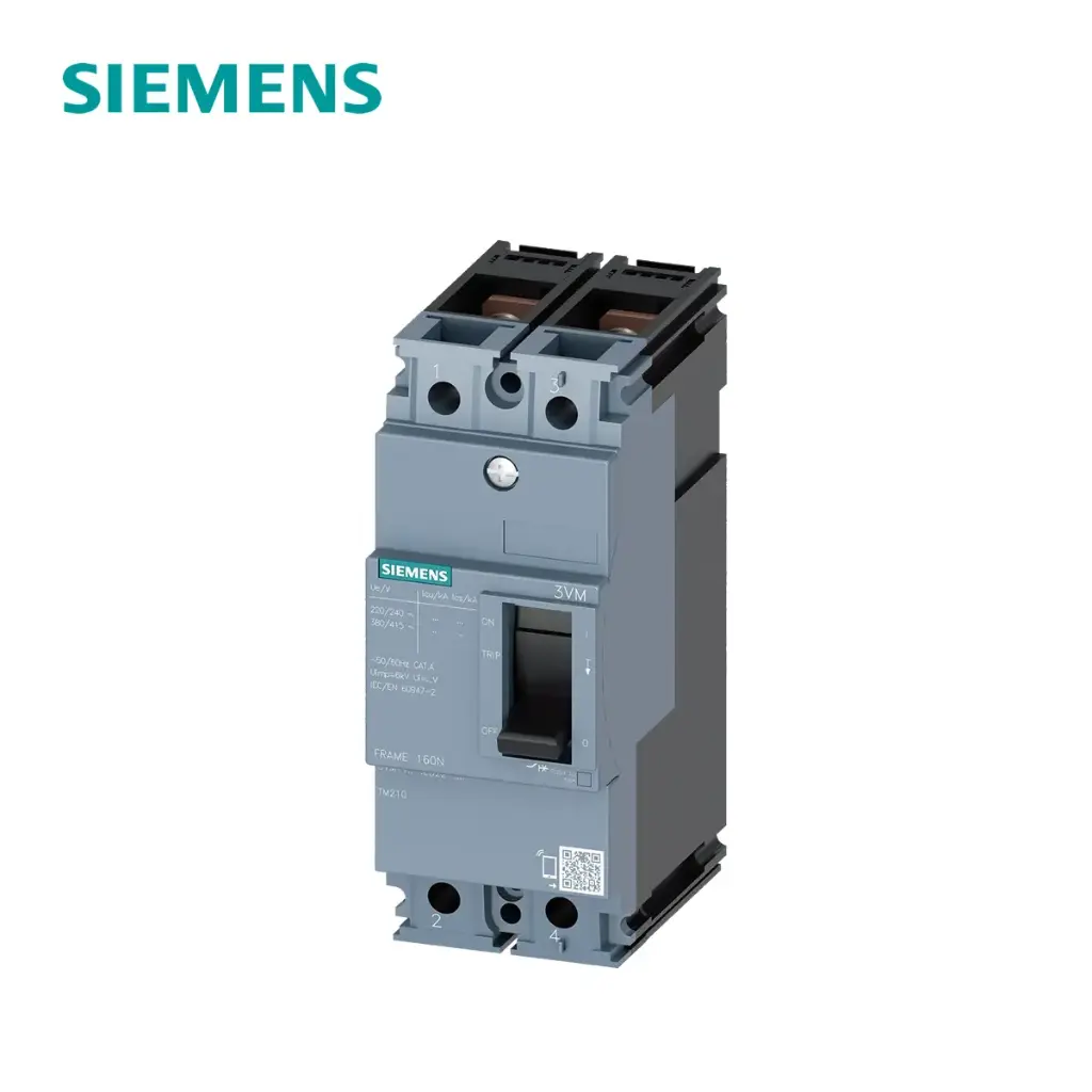 INTERRUPTOR AUTOMATICO CAJA MOLD. 2P FIJO 63 AMP. ICC = 320 ICU = 25KA 415VAC, 3VM1163-3ED22-0AA0, SIEMENS