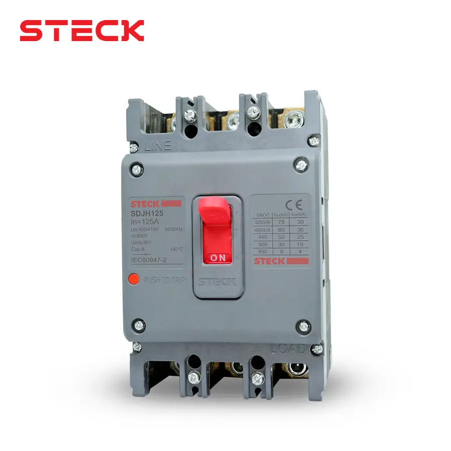 INTERRUPTOR AUTOMATICO CAJA MOLD. 3P FIJO 125A 78KA 220VAC FRAME 250, SDJH125, STECK