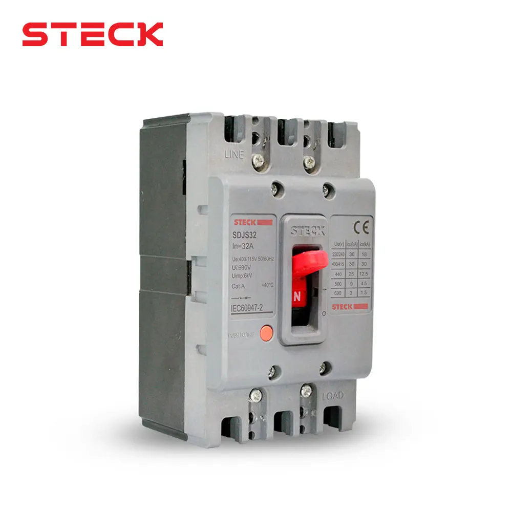INTERRUPTOR AUTOMATICO CAJA MOLD. 3P FIJO 32A 36KA 220VAC FRAME 63, SDJS32, STECK