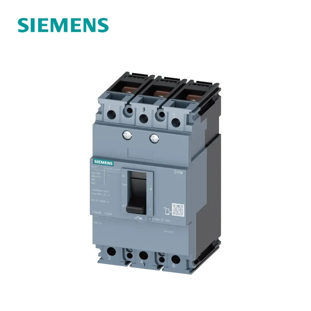 INTERRUPTOR AUTOMATICO CAJA MOLD. 3P FIJO 40 AMP. ICC = 400 ICU = 25KA 220VAC, 3VM1040-2ED32-0AA0, SIEMENS