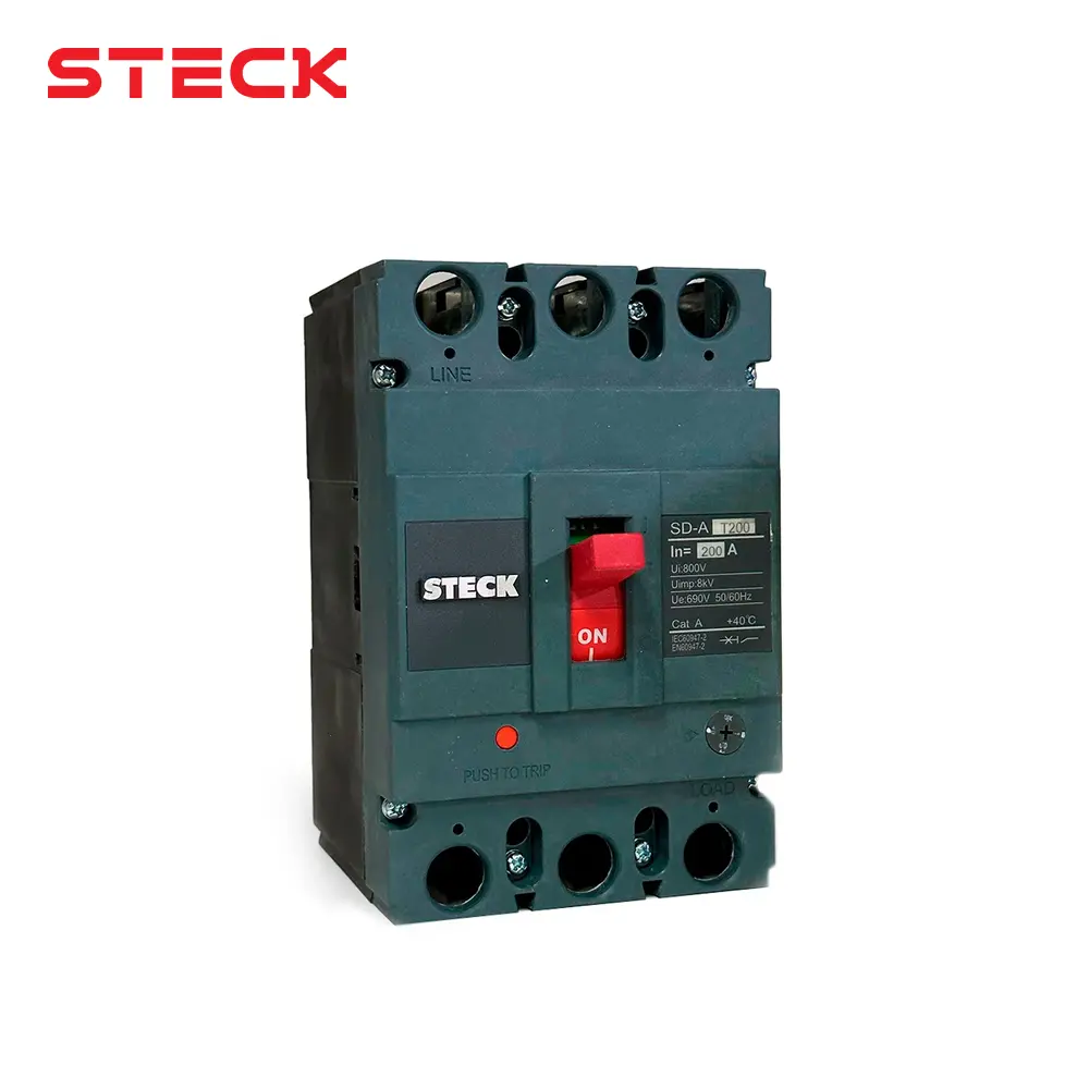 [10665] INTERRUPTOR AUTOMATICO CAJA MOLD. 3P REG. 160-200A 50KA 220VAC, SDAT200, STECK