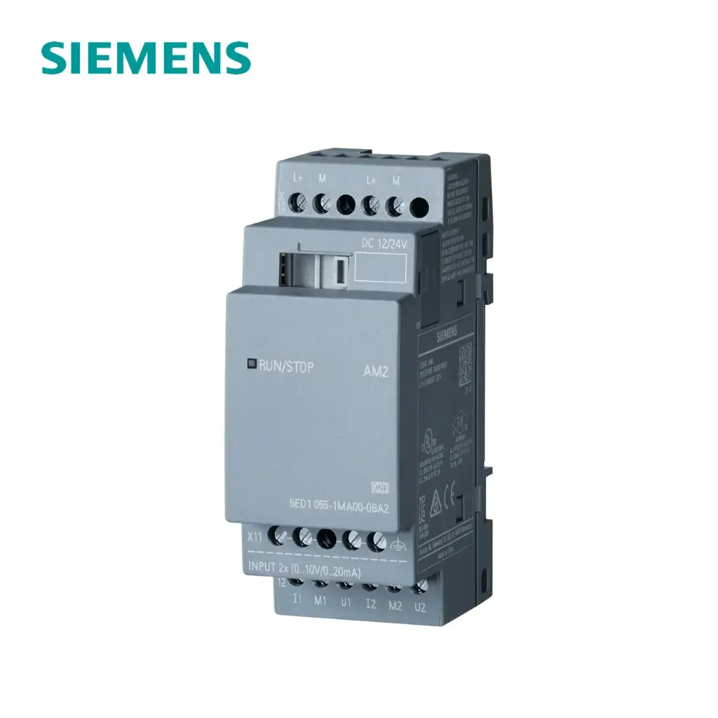 LOGO! AM2 EXPANSION MODULE, PU: DC 12/24V, 2 AI, 0 - 10V OR 0/4 - 20MA FOR LOGO! 8, 6ED1055-1MA00-0BA2, SIEMENS