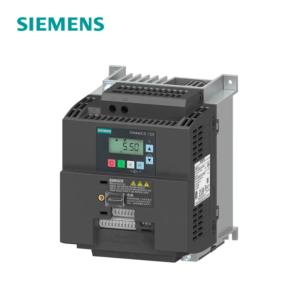 VDF SINAMICS V20 IN MONOFASICA 200-240 V AC 2,2 KW 0 E/S: 4 DI, 2 DO, 2 AI, 1 AO USS/MODBUS RTU BOP INCORPORADO IP20/UL, 6SL3210-5BB22-2UV1, SIEMENS