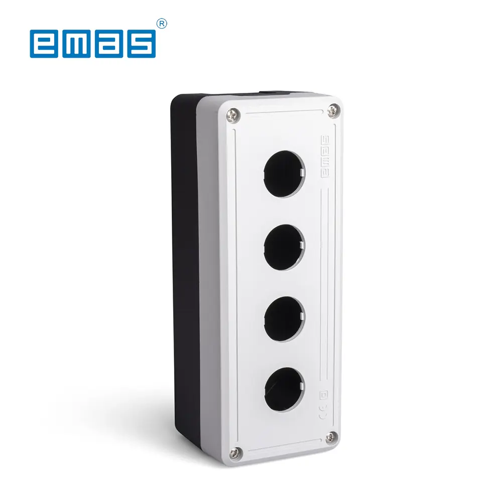 CAJA DE 4 AGUJEROS 22MM GRIS/NEGRO, PY4BOS, EMAS