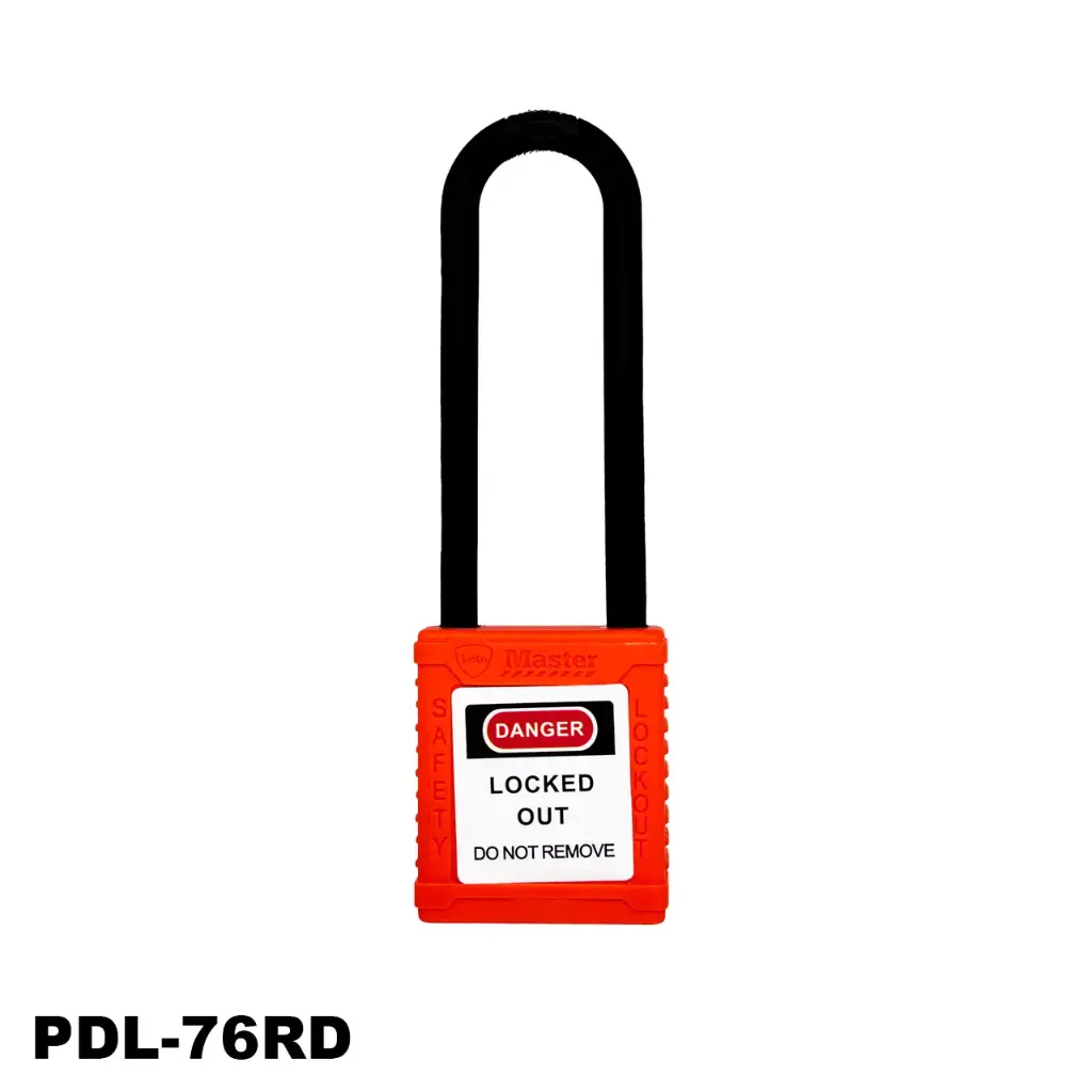 CANDADO DE SEGURIDAD AISLADO 3", 2 LLAVES , COLOR ROJO,LM.PDL-76RD001, LOTO MASTER