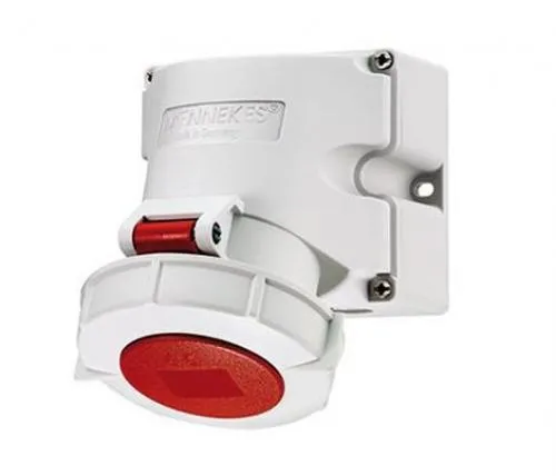 TOMA VISIBLE ADOSABLE 32 AMP 3P+T 415V ROJO 6H IP67,9372, MENNEKE