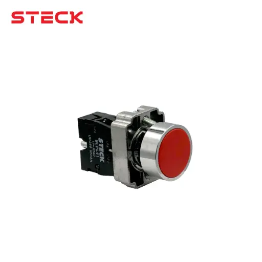 [10126] PULSADOR RASANTE ROJO METALICO + 1NC, SLMRN101, STECK