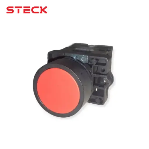 [10127] PULSADOR RASANTE ROJO PLASTICO + 1NC, SLPRN101, STECK