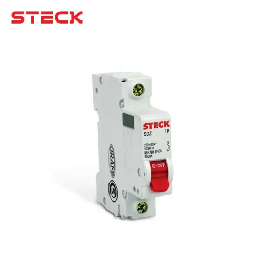 [10147] INTERRUPTOR TERMOMAGNETICO 1X2 AMP 10KA/220V 6KA/415V, SDZD61C02, STECK