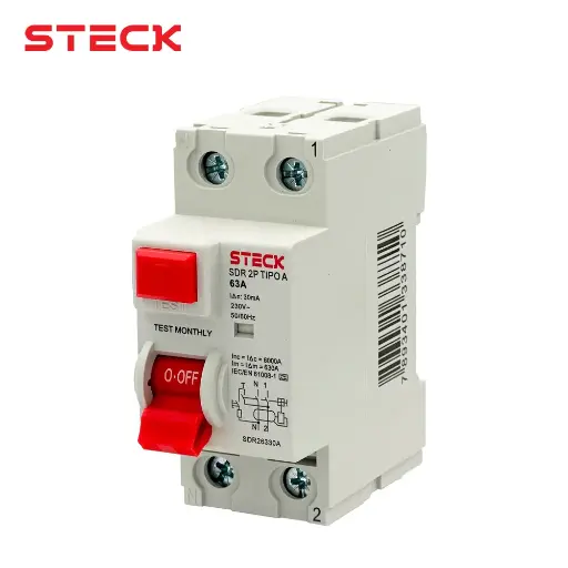 [10877] INTERRUPTOR DIFERENCIAL 2P 63A 30MA 230V TIPO A, IEC61008, SDR26330A, STECK