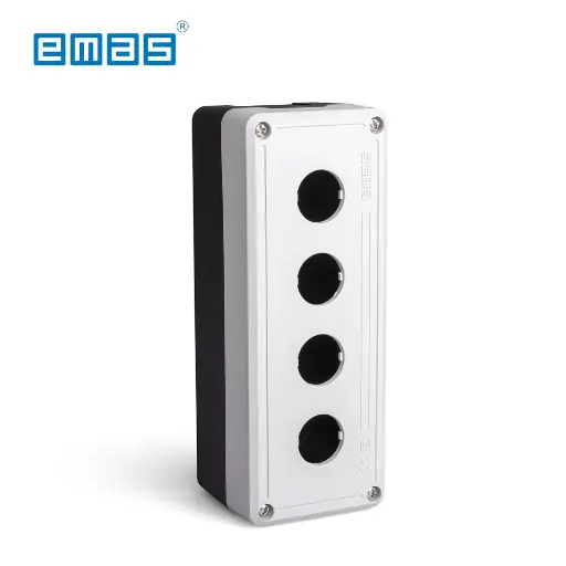 [11121] CAJA DE 4 AGUJEROS 22MM GRIS/NEGRO, PY4BOS, EMAS