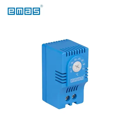[11126] TERMOSTATO BIMETÁLICO NO PARA ENFRIAMIENTO (AZUL), 0 - 70°C, MONTAJE EN RIEL DIN, PTM111, EMAS