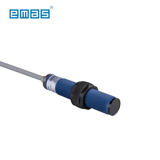 [11134] SENSOR FOTOELÉCTRICO DIFUSO M18, 10-30 VDC, PNP 1NO+1NC, 400 MM, CABLE 2M, SPM18DP4DC2, EMAS