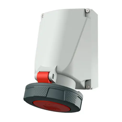 [11479] TOMA VISIBLE ADOSABLE 63AMP 3P+T 415V ROJO 6H IP67,132A, MENNEKE